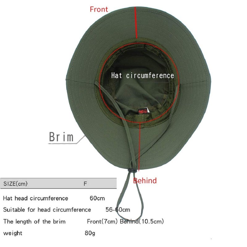 LLmoway Women Foldable Summer Hiking Hat with String UV Protection Menâ€™s Sun Hat Wide Brim Quick Dry Outdoor Cap Army Green - Image 2